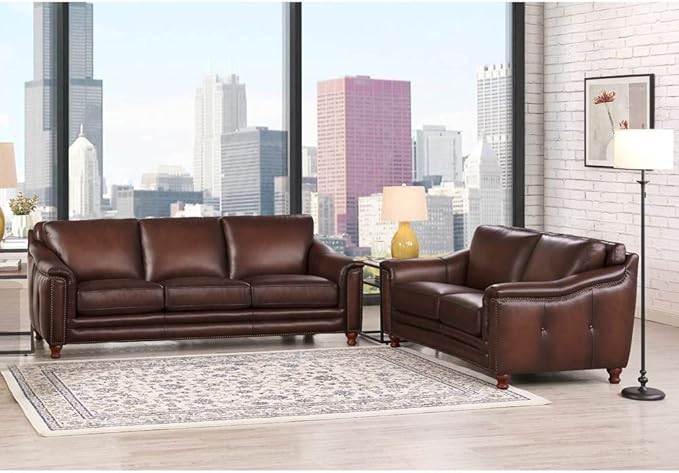 Hydeline Belfast Top Grain Leather Sofa and Loveseat – Premium Comfort & Durability