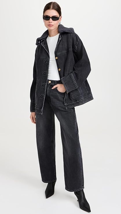 B Sides Women’s Stadium Jacket – A Standout in Denim and Sherpa