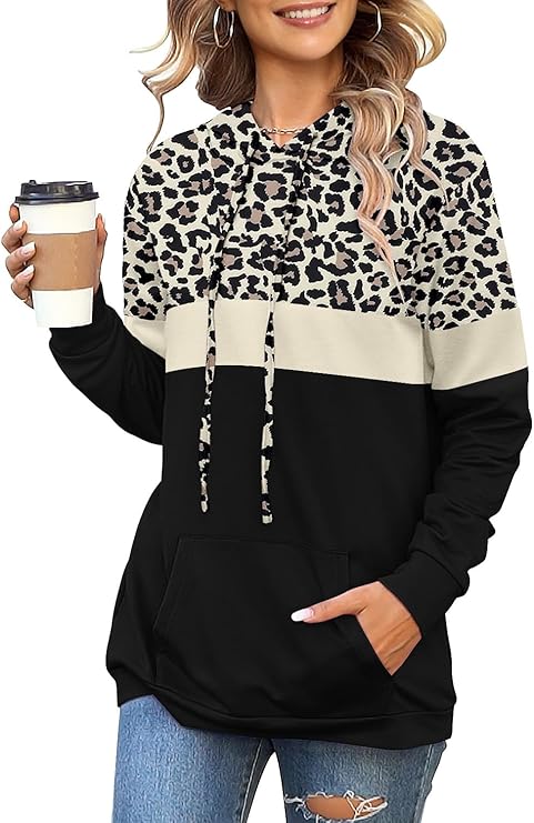 Angerella Women’s Camo Leopard Print Hoodie: Bold Style with Cozy Comfort