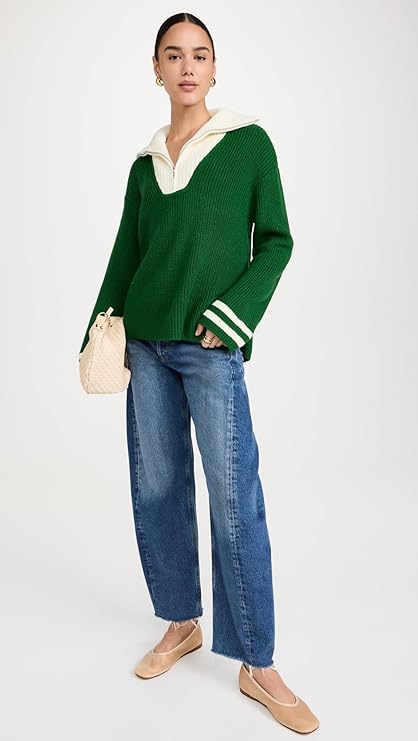 Elevate Your Look with the English Factory Women’s Half-Zip Sweater – Stylish & Cozy for Fall!