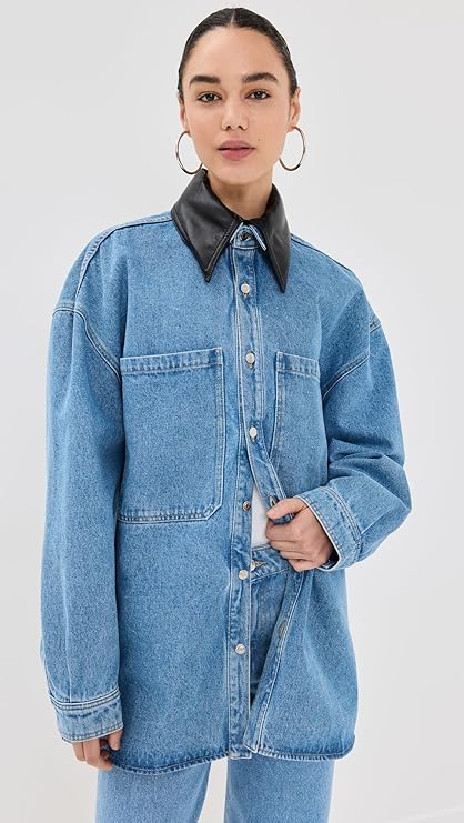 Nanushka Women’s Beaux Jacket – The Perfect Blend of Denim and Luxe Detailing