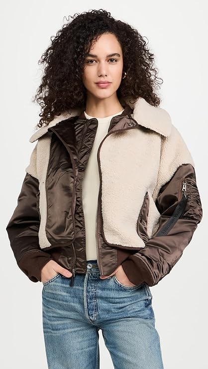 Alpha Industries Women’s B-15 Sherpa Hybrid Bomber Jacket – The Ultimate Fusion of Style and Comfort